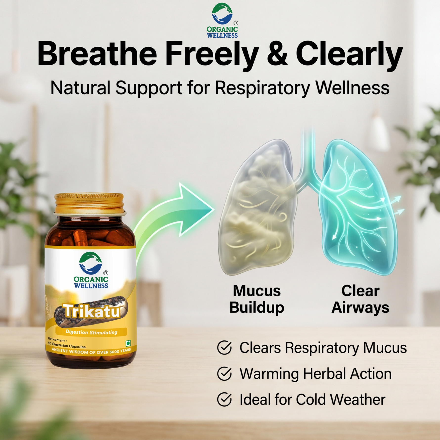 Organic Wellness Trikatu Capsules -  90 Capsules