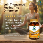 Organic Wellness Turmeric Curcumin Capsules -  90 Veg Capsules
