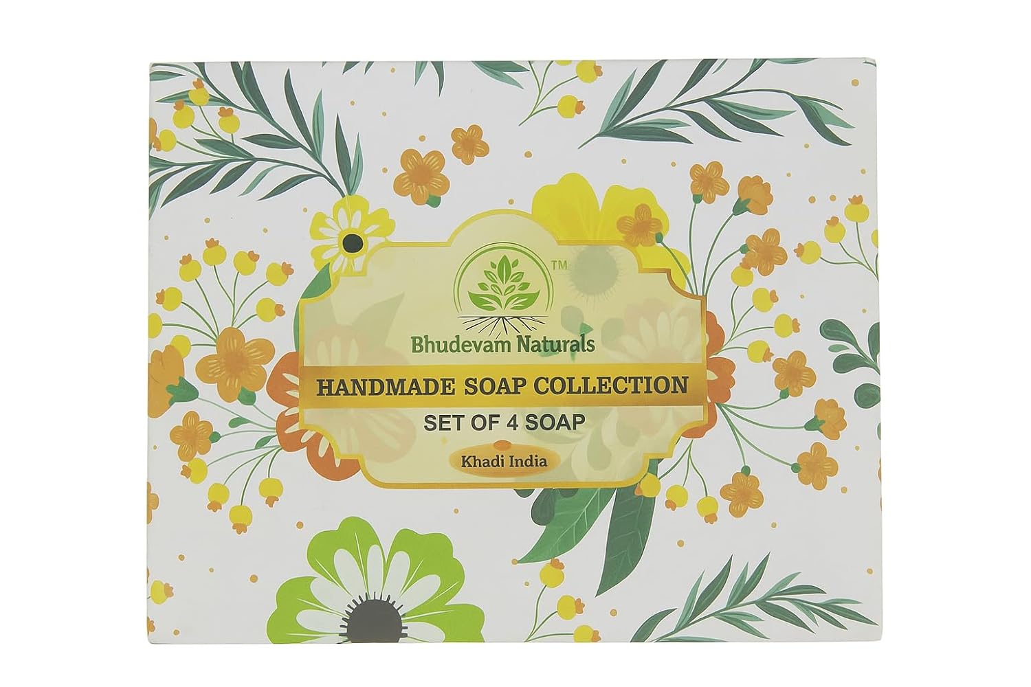 Bhudevam Naturals Khadi Set of 4 Bathing Soap Kit – Natural Handmade Soaps for Deep Cleansing & Soft Skin- 100GM*4PC