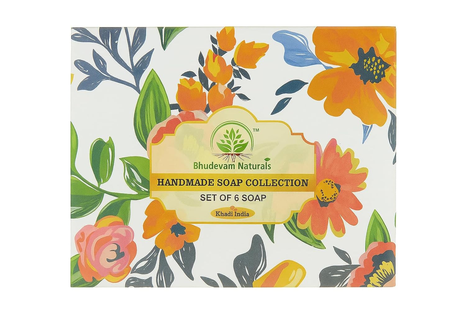 Bhudevam Naturals Khadi Set of 6 Bathing Soap Kit for Deep Cleansing & Soft Glowing Skin-50GM*6PC