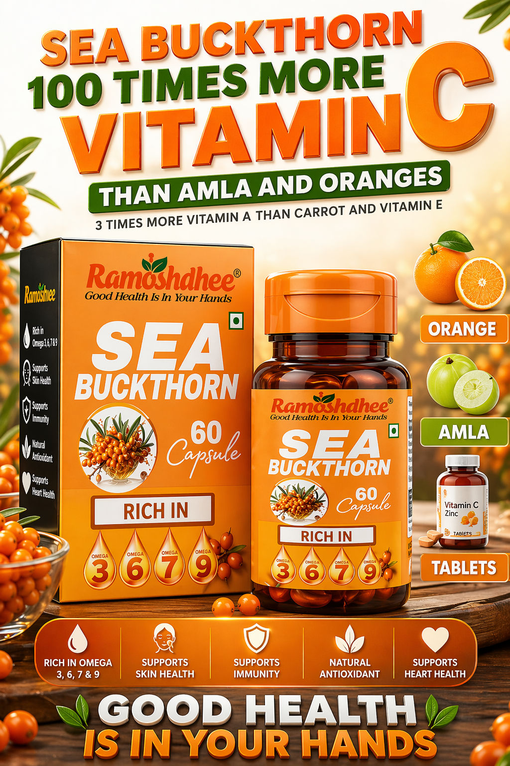 Ramoshdhee Sea Buckthorn Capsules Immunity Formula