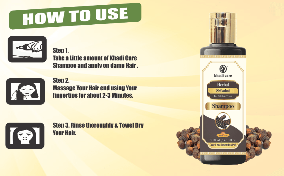 Khadi Care Herbal Shikakai & Honey Shampoo for Dry & Frizzy Hair - 210ml
