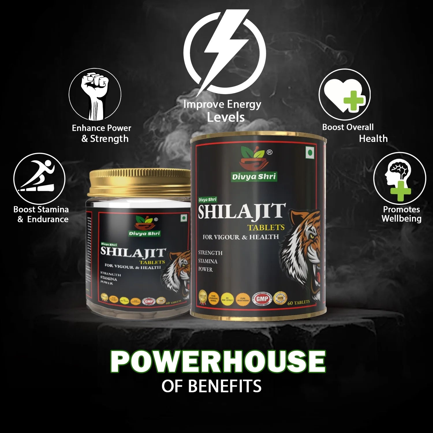 Divyashri Wellness Shilajit Tablets: Boost Energy, Stamina & Vitality Naturally