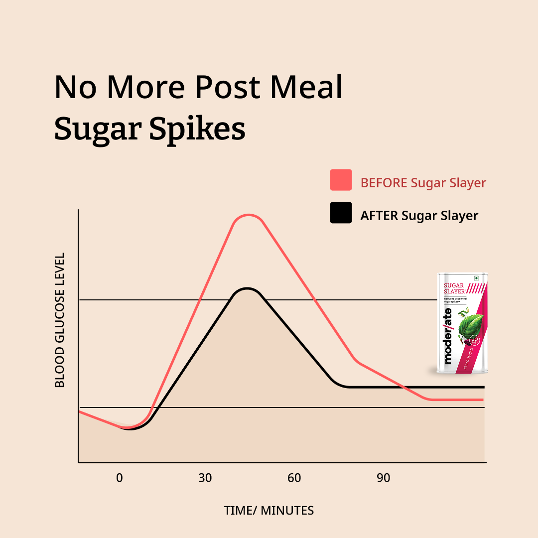 Moderate Sugar Slayer Tablets - AIIMS Tested Blood Sugar Control - 30 Tabs