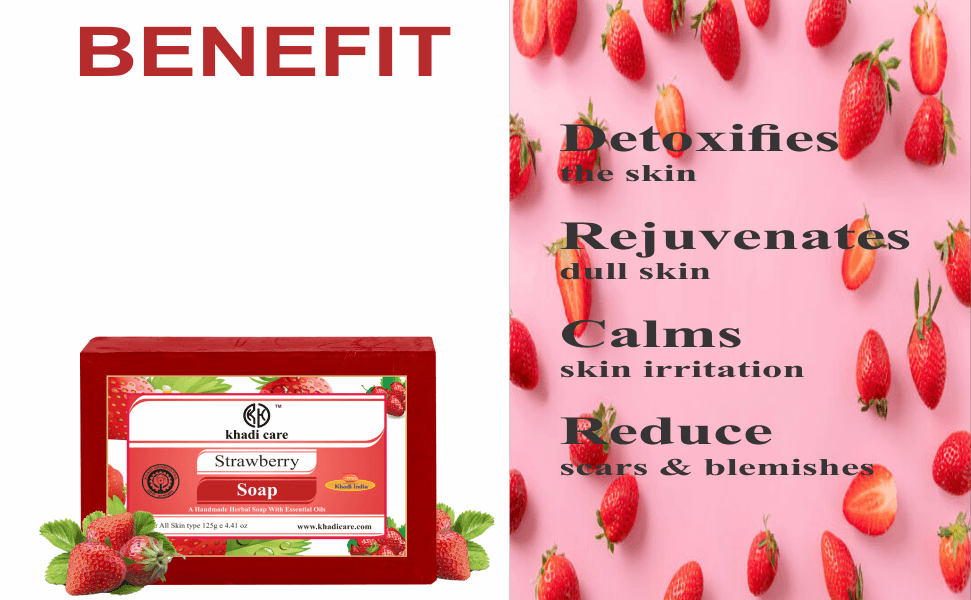 Khadi Care Herbal Strawberry Soap - 125g