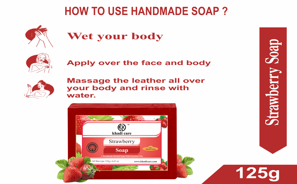 Khadi Care Herbal Strawberry Soap - 125g