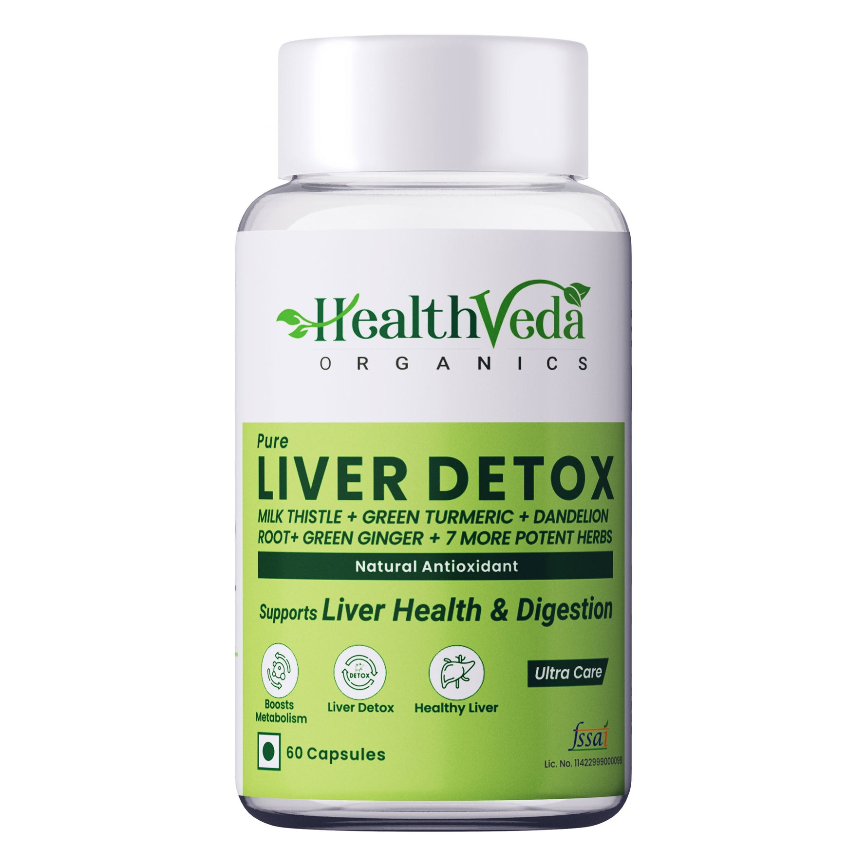 Health Veda Organics Liver Detox Capsules - 60 Veg Capsules