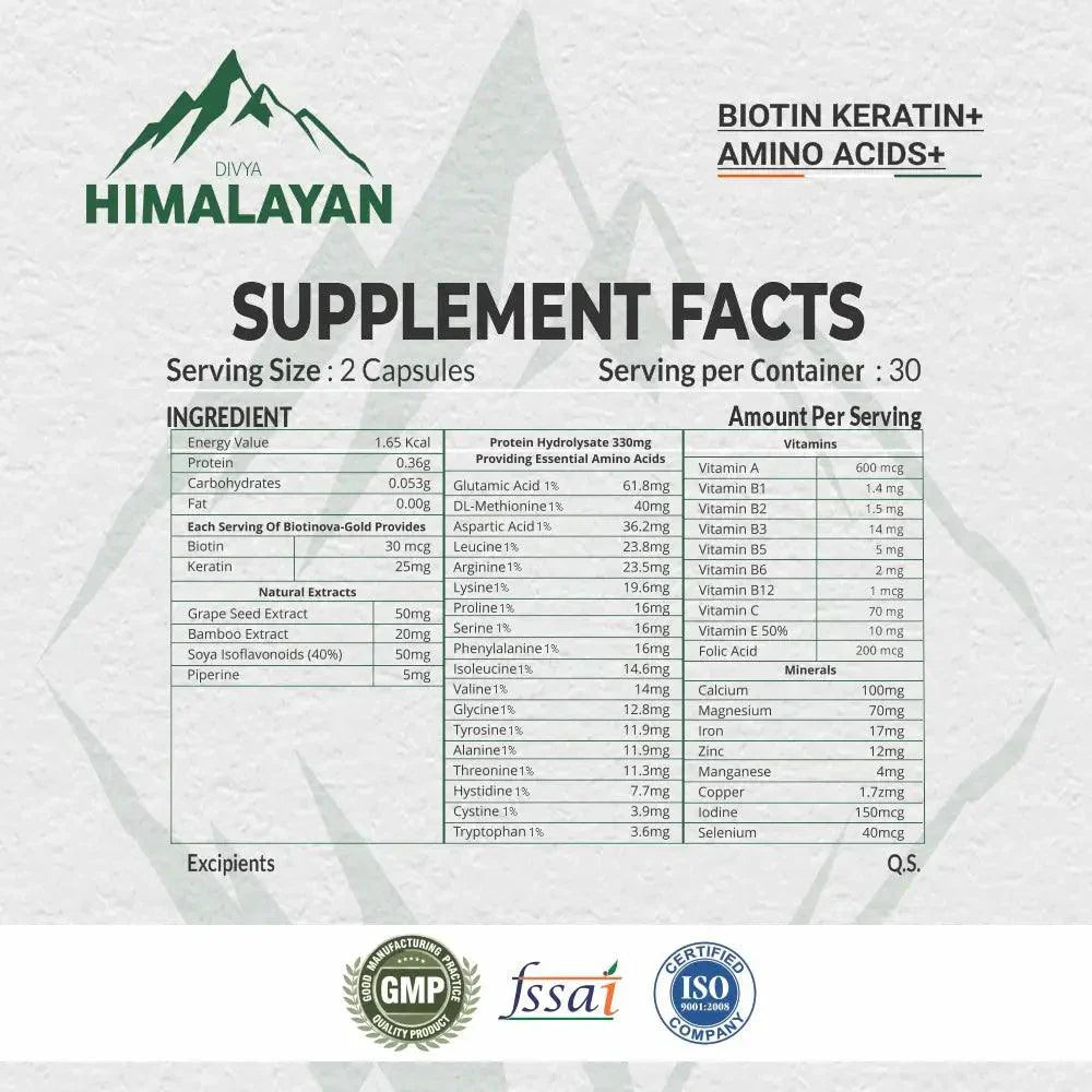 Divya Himalayan Premium Biotin Tablets - 60 Tablets