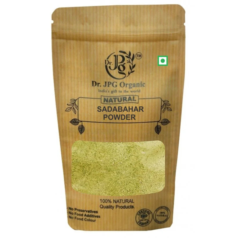 DR. JPG Organic Sadabahar Leaf Powder (200g) | Pure Catharanthus Roseus / Vinca Rosea / Nithyakalyani Powder