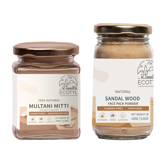 Ecotyl Combo Pack of Sandalwood Powder (100gm) & Multani Mitti (150gm)
