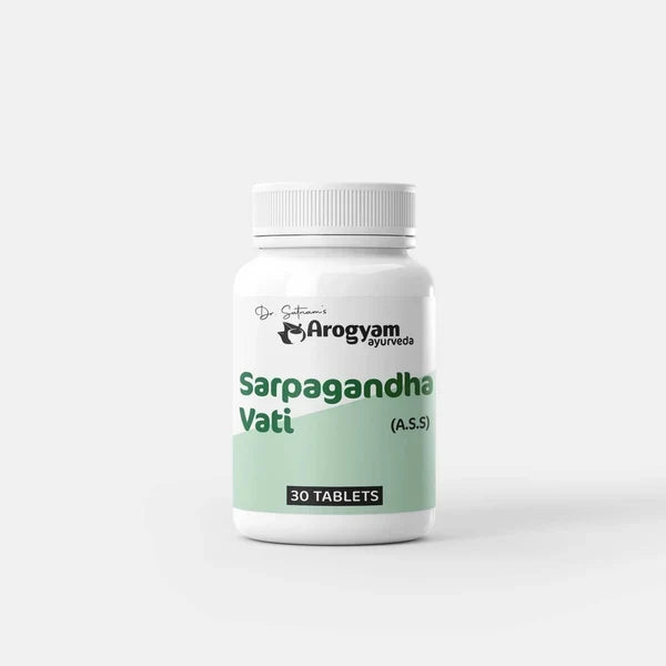 Dr. Satnam’s Arogyam Ayurveda Sarpagandha Vati (A.S.S, 30 Tablets) | Classical Ayurvedic Formulation for Hypertension, Sleep Disorders & Nervous System Support