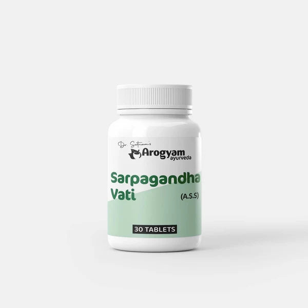 Dr. Satnam’s Arogyam Ayurveda Sarpagandha Vati (A.S.S, 30 Tablets) | Classical Ayurvedic Formulation for Hypertension, Sleep Disorders & Nervous System Support