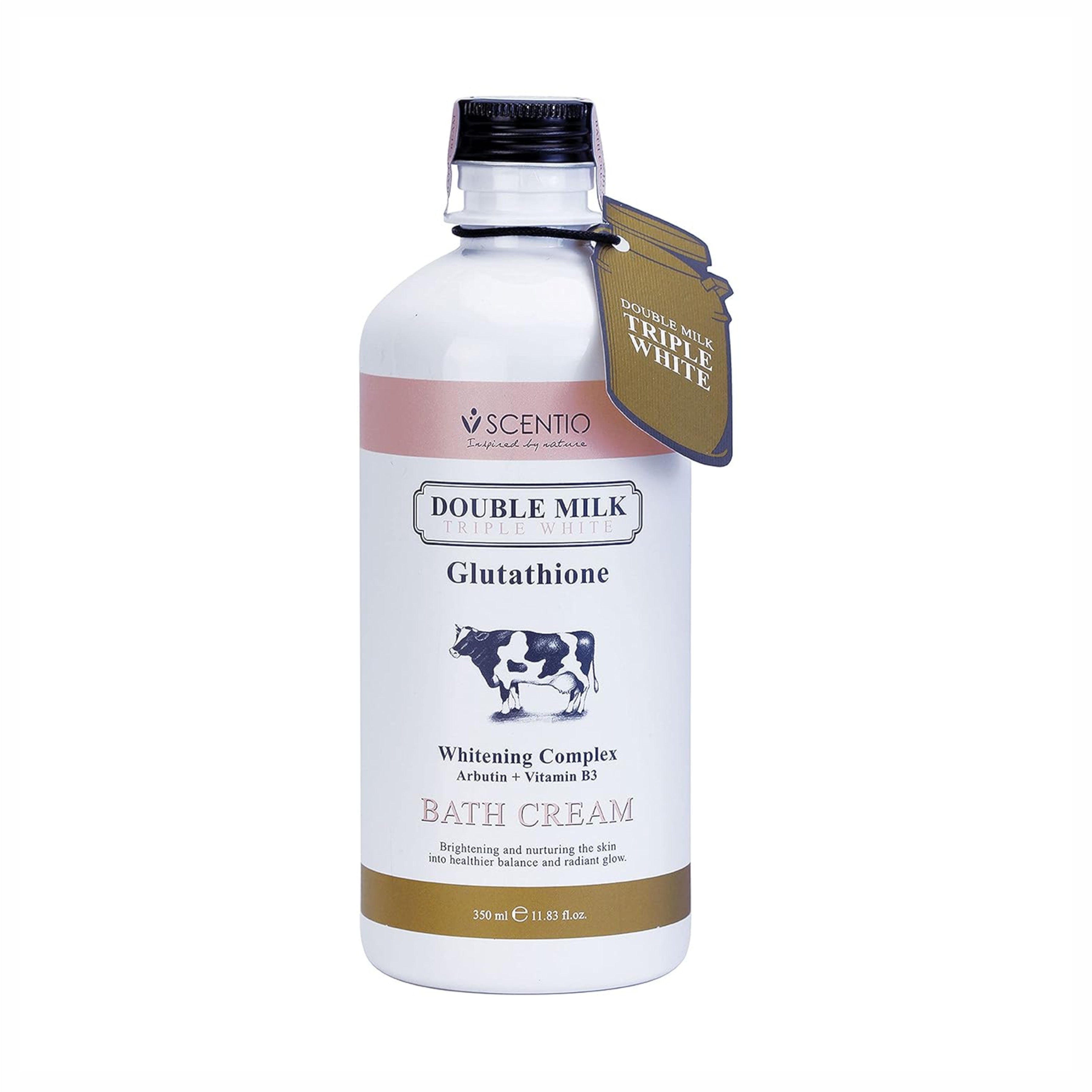 Scentio Organic Double Milk Triple Whitening Bath Cream 350ML – Brighten & Nourish Your Skin