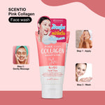 SCENTIO Pink Collagen Face Wash 50ML – Anti-Wrinkle, Firm & Glow Skin | Organic, SLS & Paraben Free