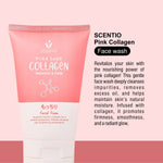 SCENTIO Pink Collagen Face Wash 100ML – Anti-Wrinkle, Firming & Glowing Skin | Organic & Paraben-Free