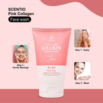 SCENTIO Pink Collagen Face Wash 100ML – Anti-Wrinkle, Firming & Glowing Skin | Organic & Paraben-Free