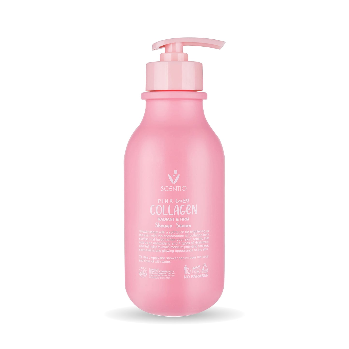 SCENTIO Pink Collagen Shower Serum 350ML – 2-in-1 Cleanse & Moisturize | Made in Thailand