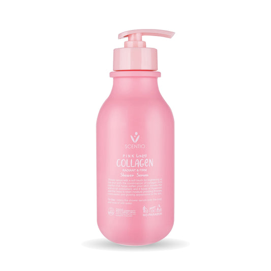 SCENTIO Pink Collagen Shower Serum 350ML – 2-in-1 Cleanse & Moisturize | Made in Thailand