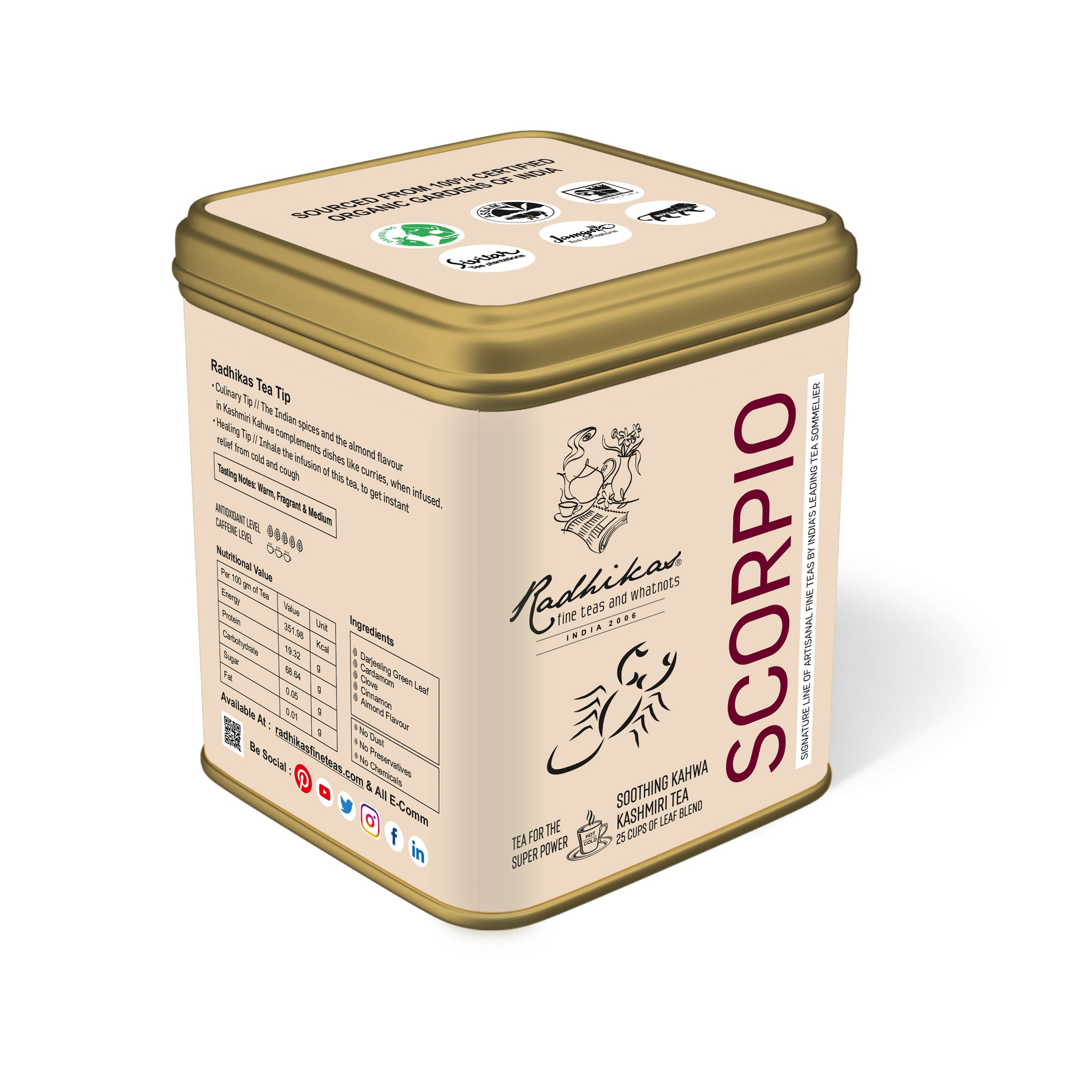 Radhikas Fine Teas Scorpio Kahwa Kashmiri Tea - 50gm