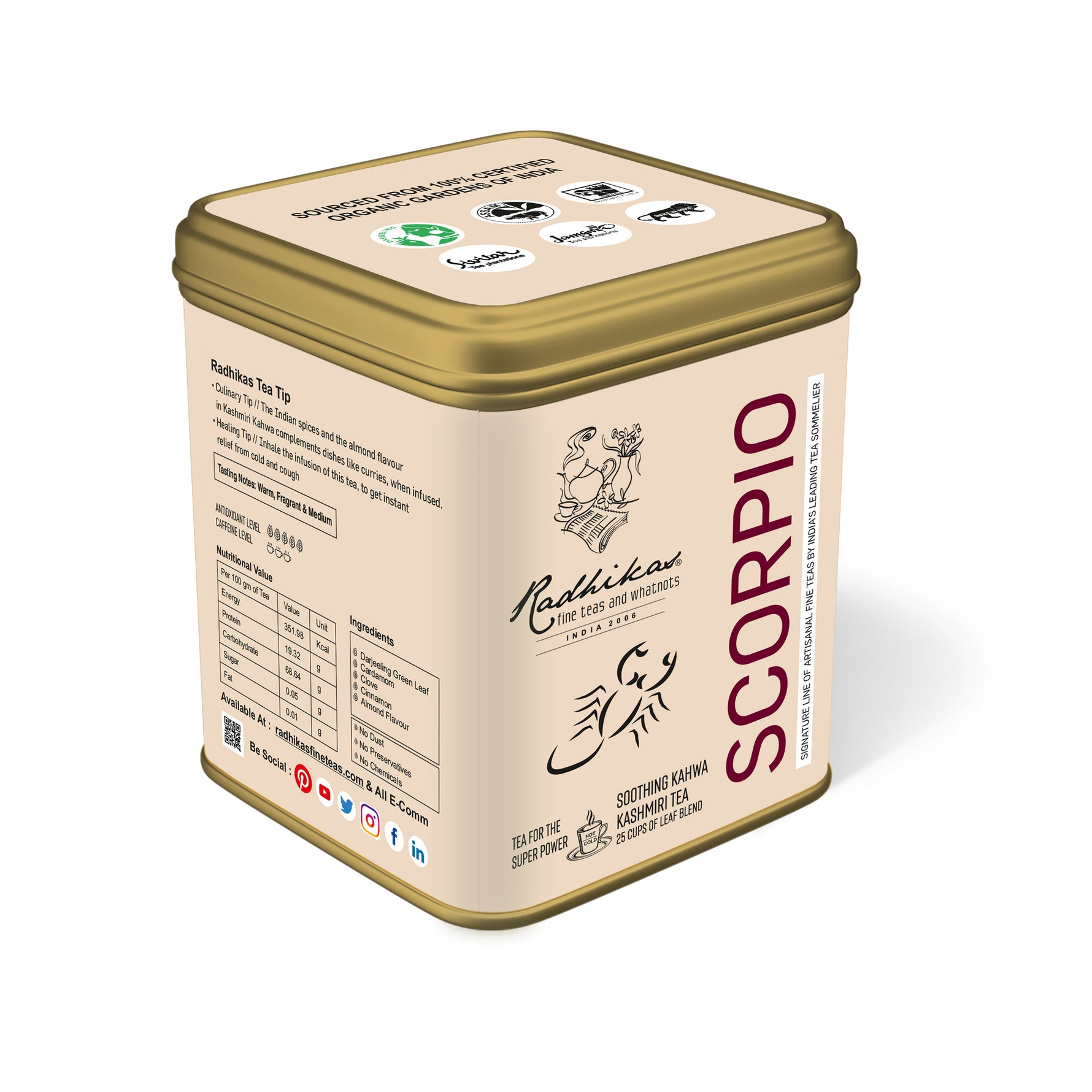 Radhikas Fine Teas Scorpio Kahwa Kashmiri Tea - 50gm