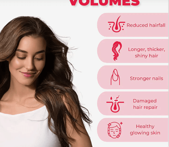 Biotin Gummies - Strengthen Hair, Reduce Hair Fall, Glowing Skin & Stronger Nails - 60 Gummies
