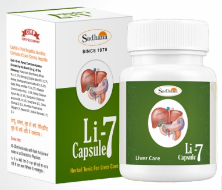 Sadhana Li-7 Capsule (30 Capsules) | Ayurvedic Liver Care & Detoxification Supplement