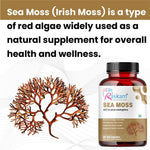 Raskam Sea Moss | 150MG | 60 Capsules - Organic Irish Sea Moss Powder | Bio available Minerals for Thyroid , Skin and Joint Support
