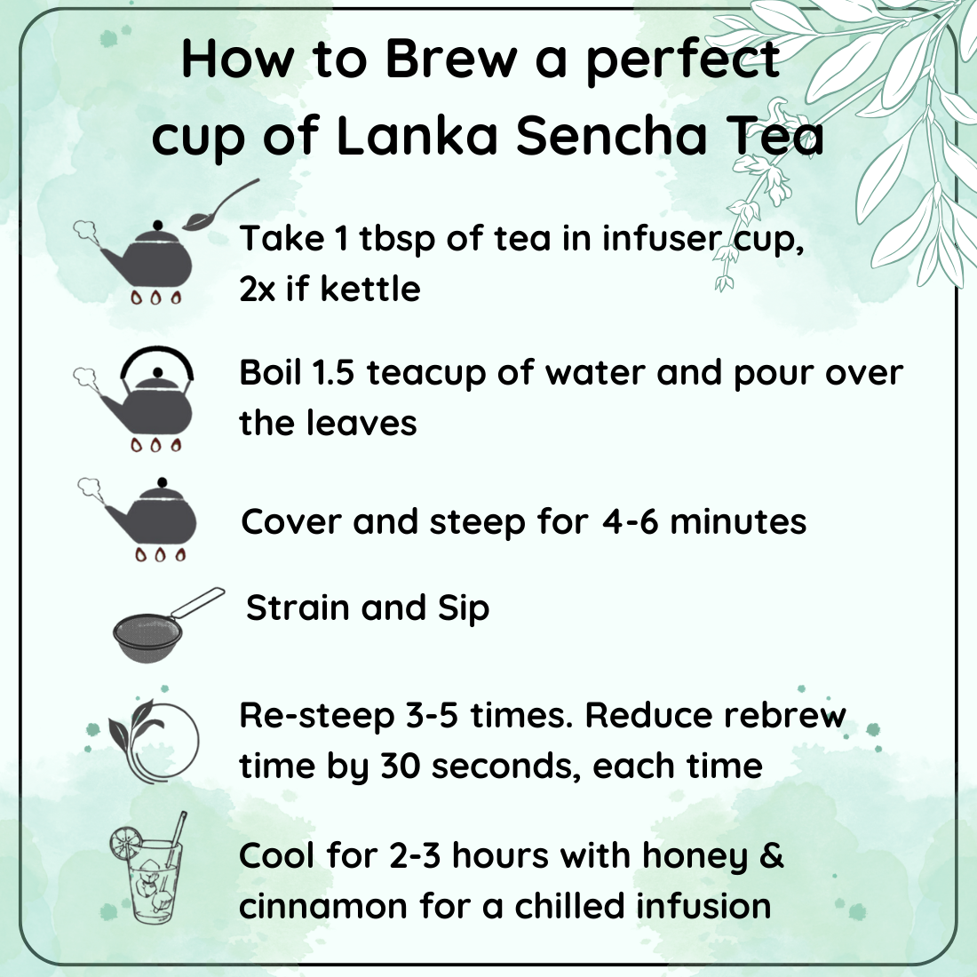 Radhika's Fine Teas Revvs Up Metabolism Lanka Sencha Green Tea (50g) | Single-Origin Whole Leaf Green Tea for Weight Loss, Fat Burn & Sustained Energy
