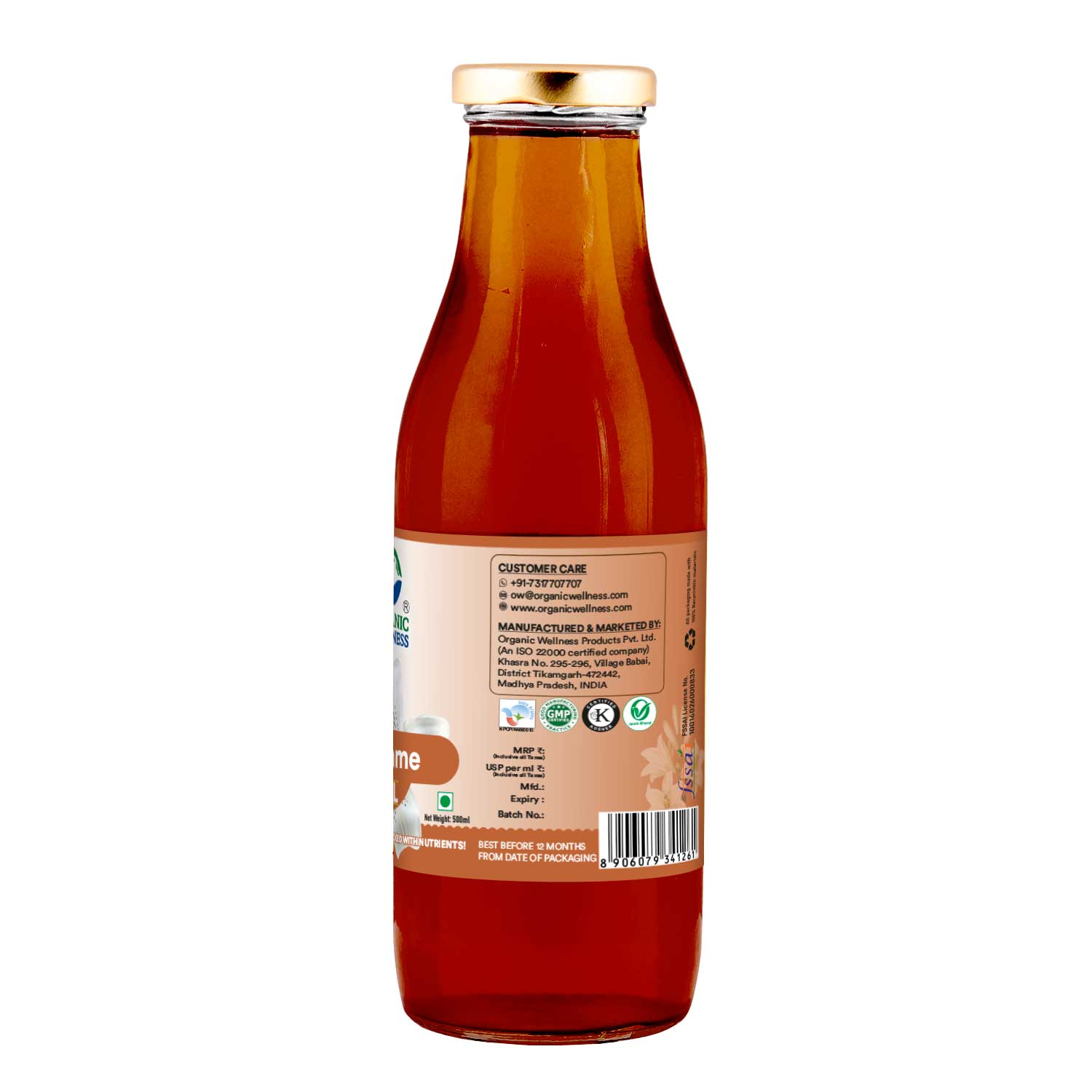 Organic Wellness Sesame Oil, 500 ml