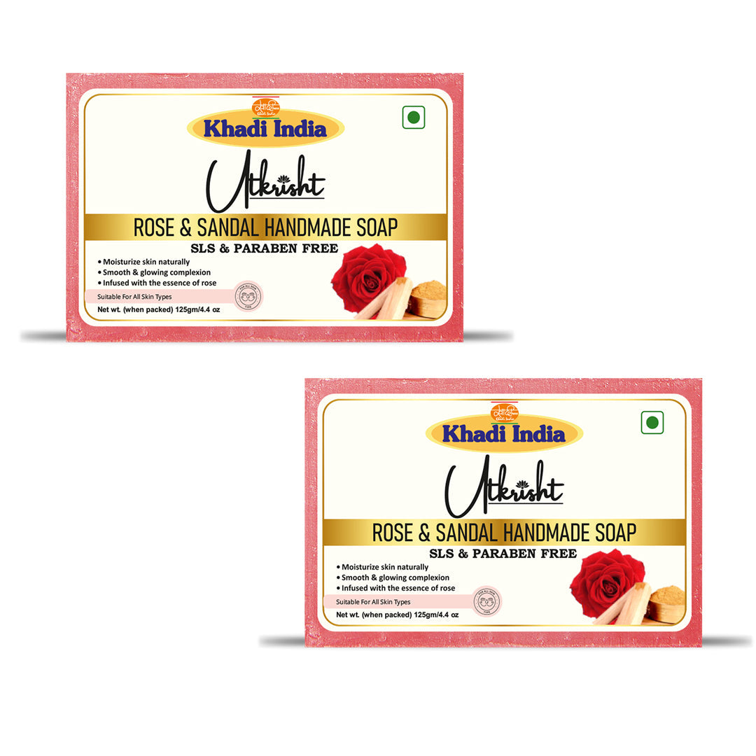 Utkrisht Khadi Rose & Sandalwood Soap (125g)
