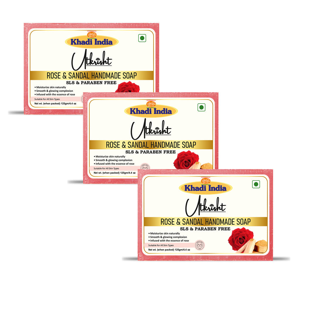 Utkrisht Khadi Rose & Sandalwood Soap (125g)