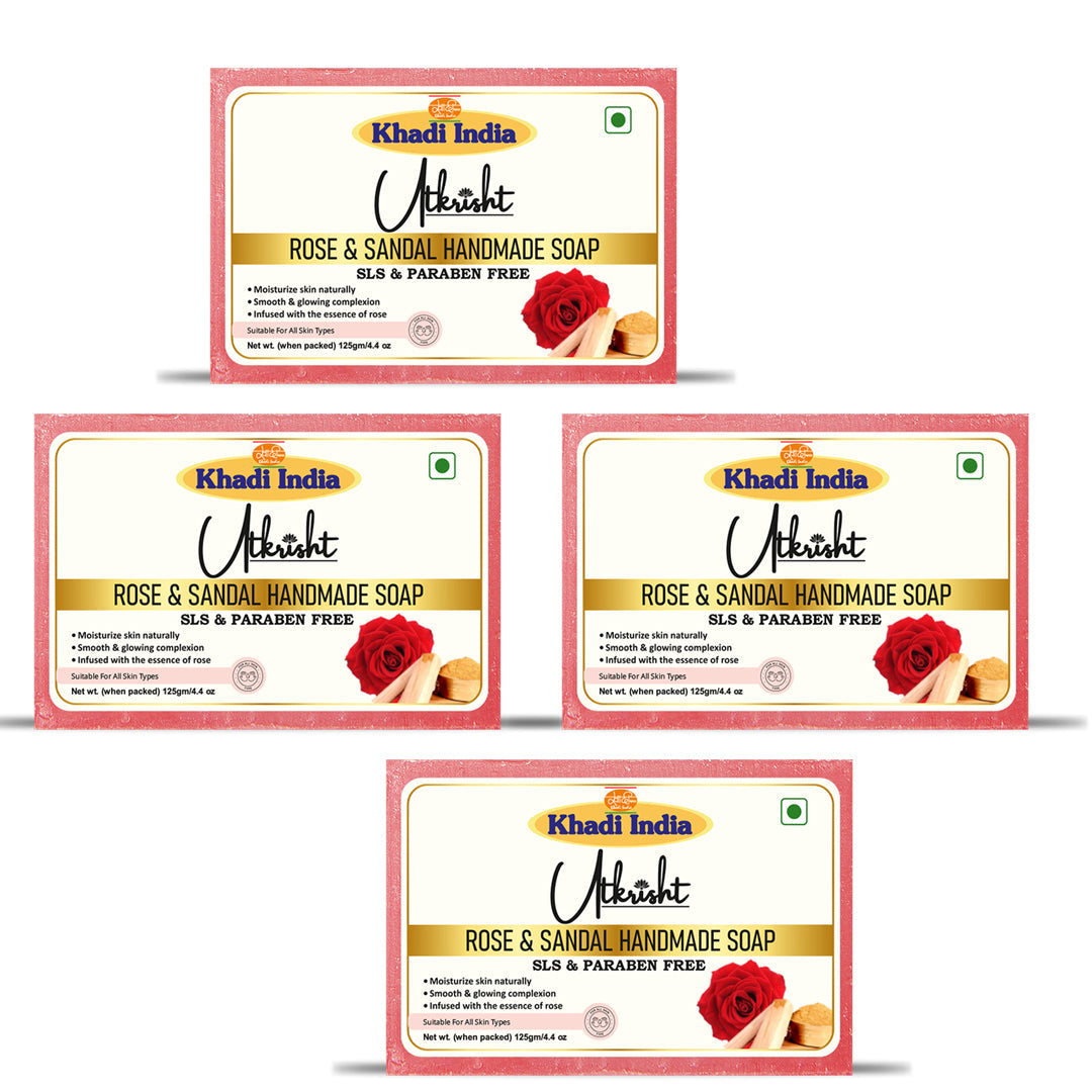 Utkrisht Khadi Rose & Sandalwood Soap (125g)