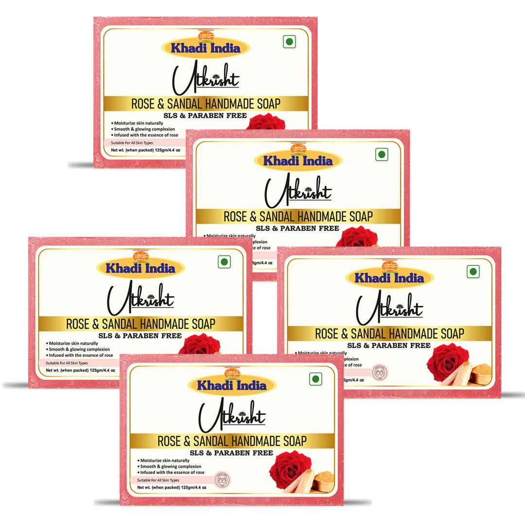 Utkrisht Khadi Rose & Sandalwood Soap (125g)