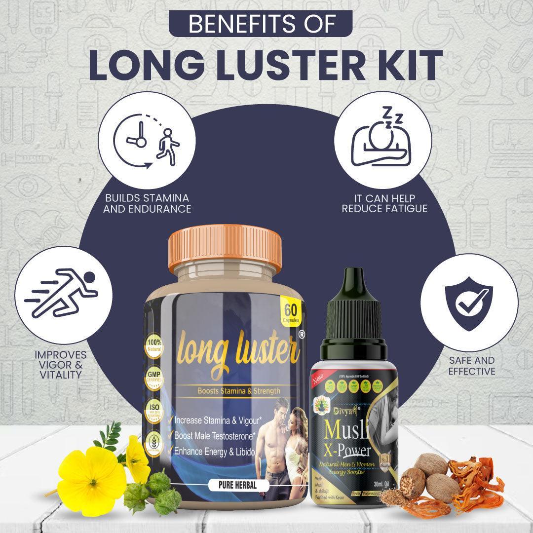 Divya Shree Long Luster Capsule & Musli X-Power Oil