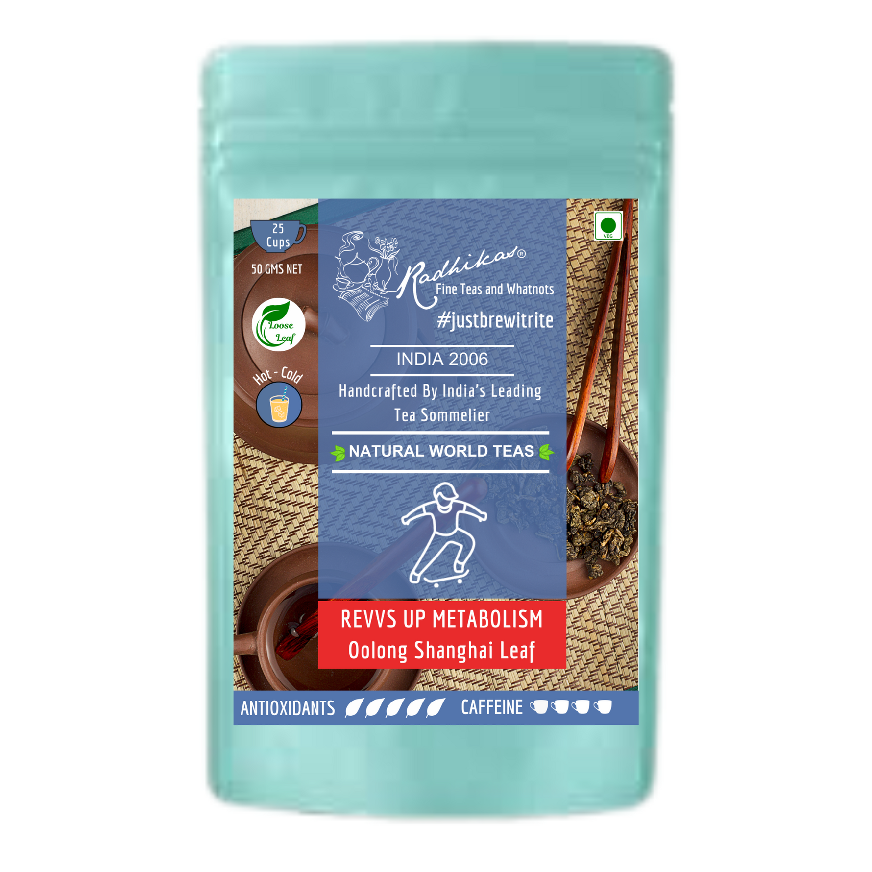 Radhika's Fine Teas REVVS UP METABOLISM Oolong Shanghai Leaf Tea (50g)