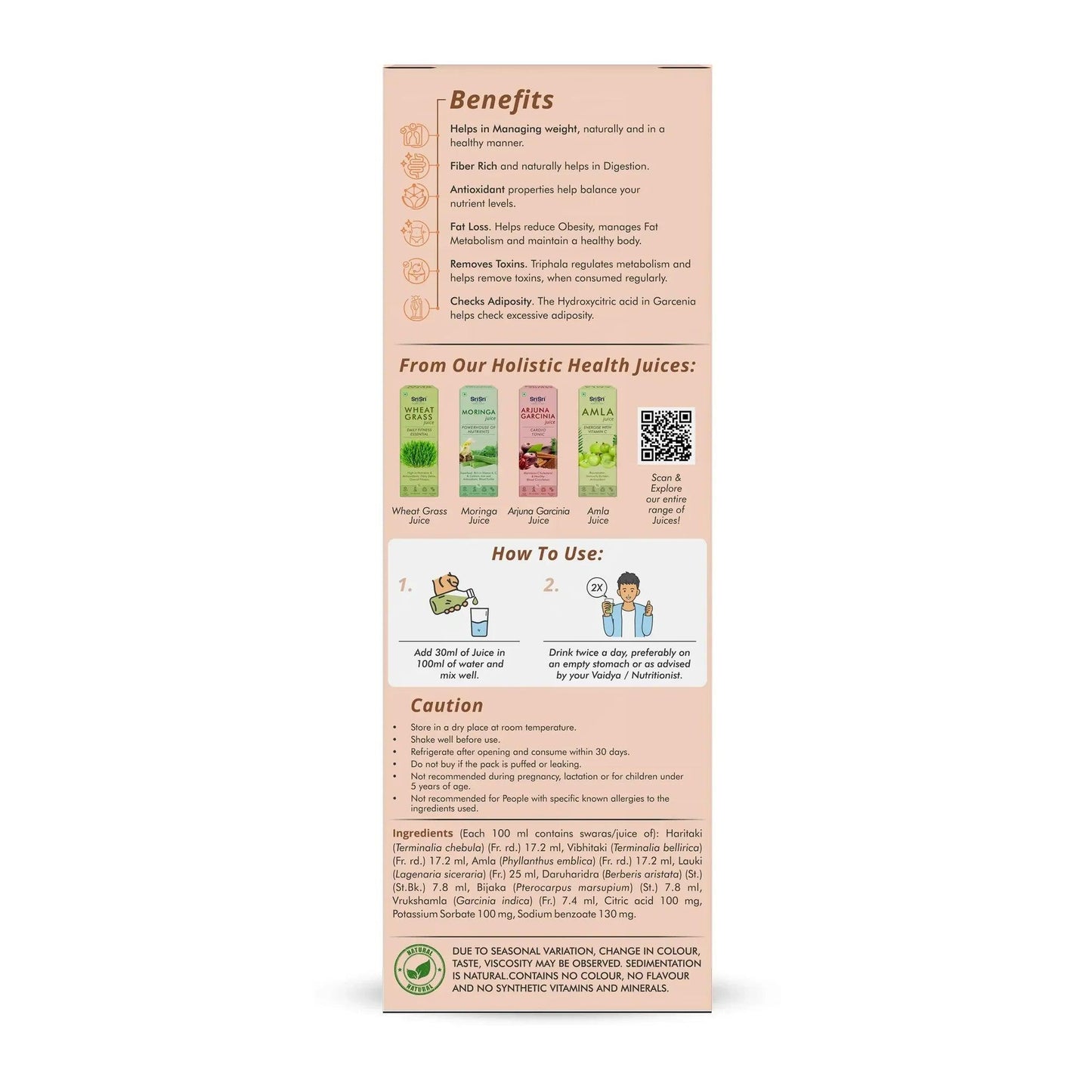Sri Sri Tattva Shape Up Slimming Juice for Weight Management | No Added Sugar