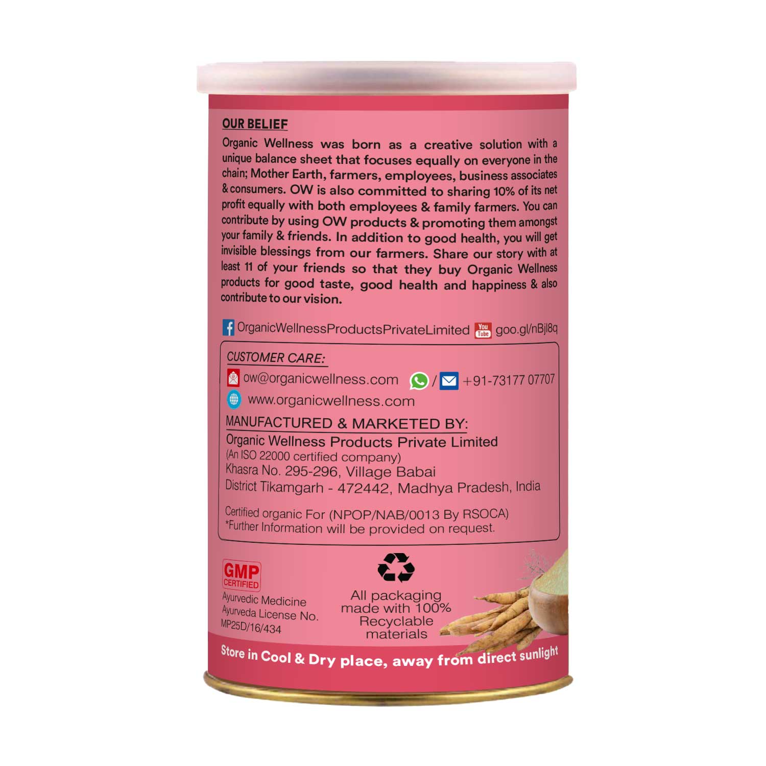 Organic Wellness Shatavari A+ Powder - 100 gm