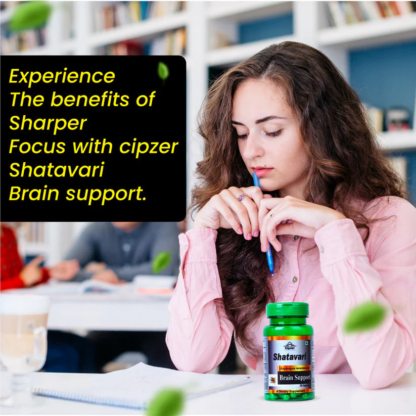 Cipzer Shatavari Capsule - 60 Capsules | Women’s Hormonal Balance, Brain Health, Immunity & Vitality