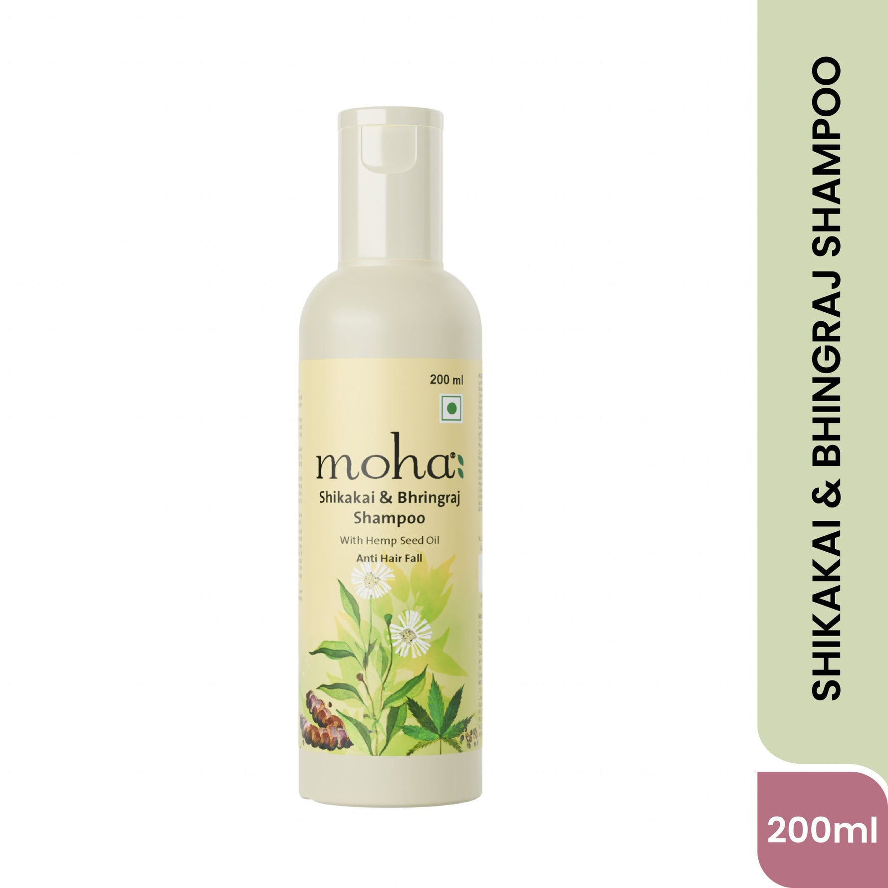 moha: Herbal Shikakai & Bhringraj Shampoo (200 ml) - Pure Shikakai & Bhringraj Hair Cleanser