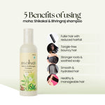 moha: Herbal Shikakai & Bhringraj Shampoo (200 ml) - Pure Shikakai & Bhringraj Hair Cleanser