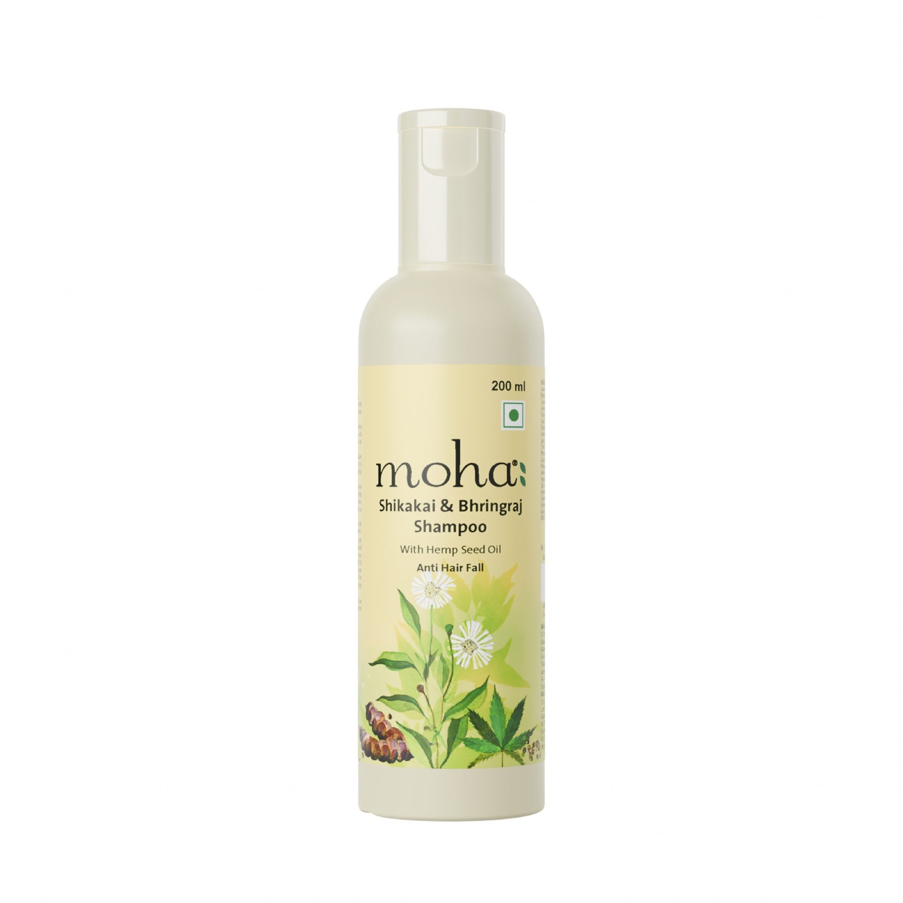 moha: Herbal Shikakai & Bhringraj Shampoo (200 ml) - Pure Shikakai & Bhringraj Hair Cleanser