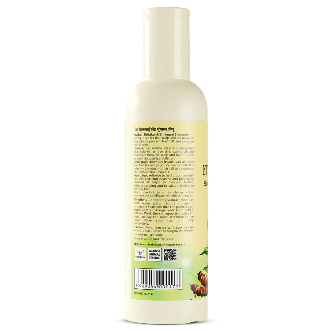 Moha: Shikakai & Bhringraj Shampoo (200ml) - Ayurvedic Anti-Hairfall & Strengthening Shampoo