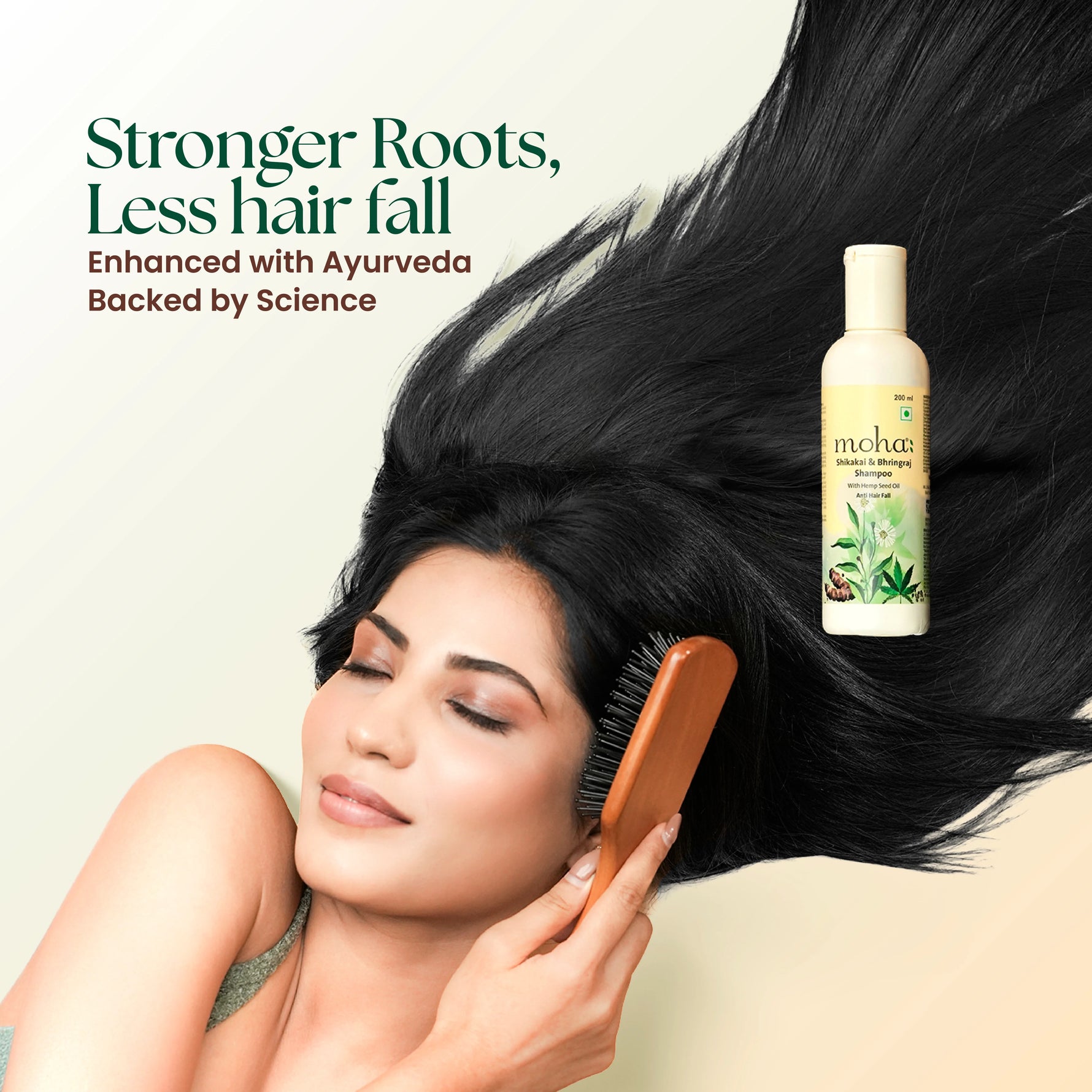 Moha: Shikakai & Bhringraj Shampoo (200ml) - Ayurvedic Anti-Hairfall & Strengthening Shampoo