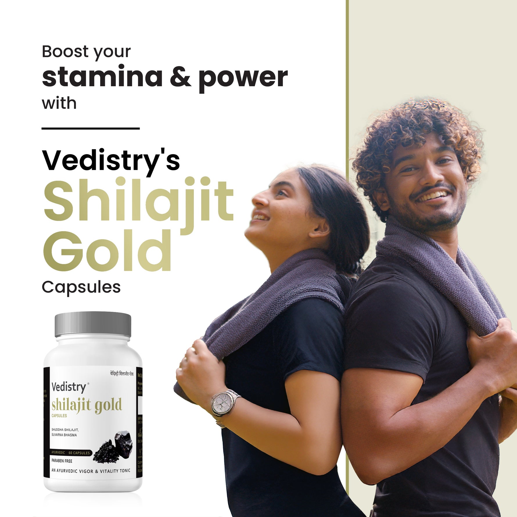 Vedistry Shilajit Gold Capsules - Pure Himalayan Shilajit with 24K Gold & Ashwagandha