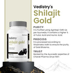 Vedistry Shilajit Gold Capsules - Pure Himalayan Shilajit with 24K Gold & Ashwagandha