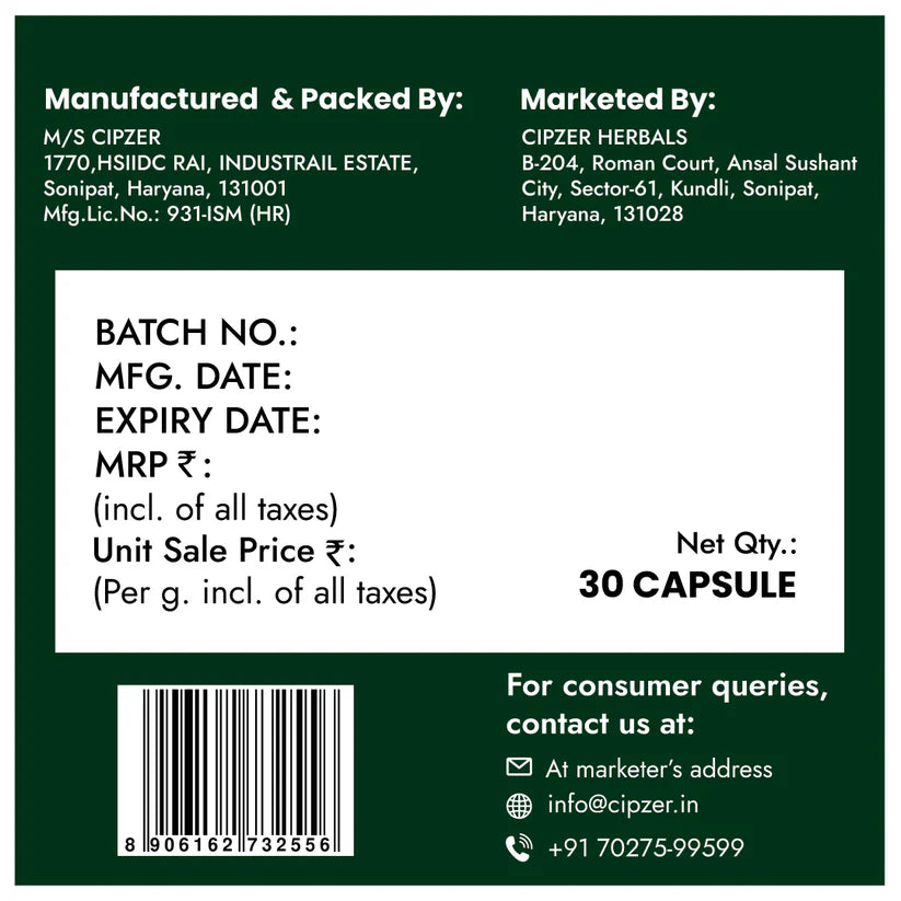 Cipzer Shilajit Ultra Gold Capsule - 30 Capsules