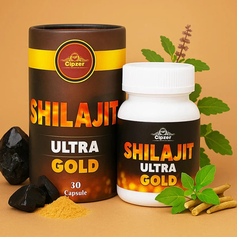 Cipzer Shilajit Ultra Gold 30 Capsules | Energy, Stamina, Vitality, Strength & Sexual Wellness