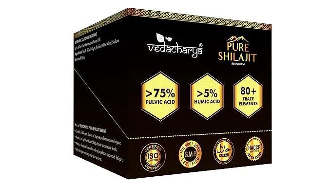 Vedacharya Pure Shilajit Resin for Health & Wellness - 100% Ayurvedic