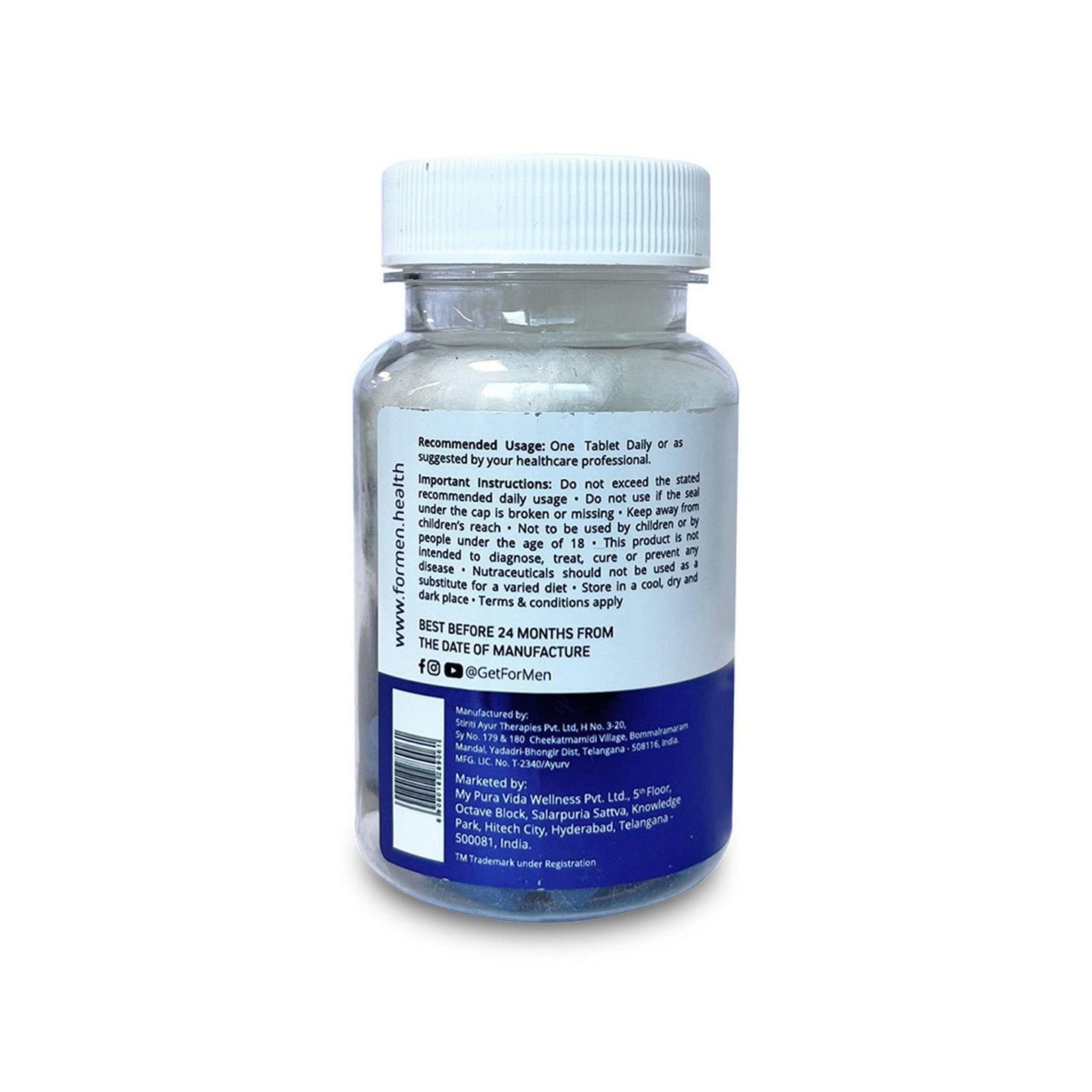 ForMen Shilajith + Ashwagandha Tablet Vitality, Strength, Endurance