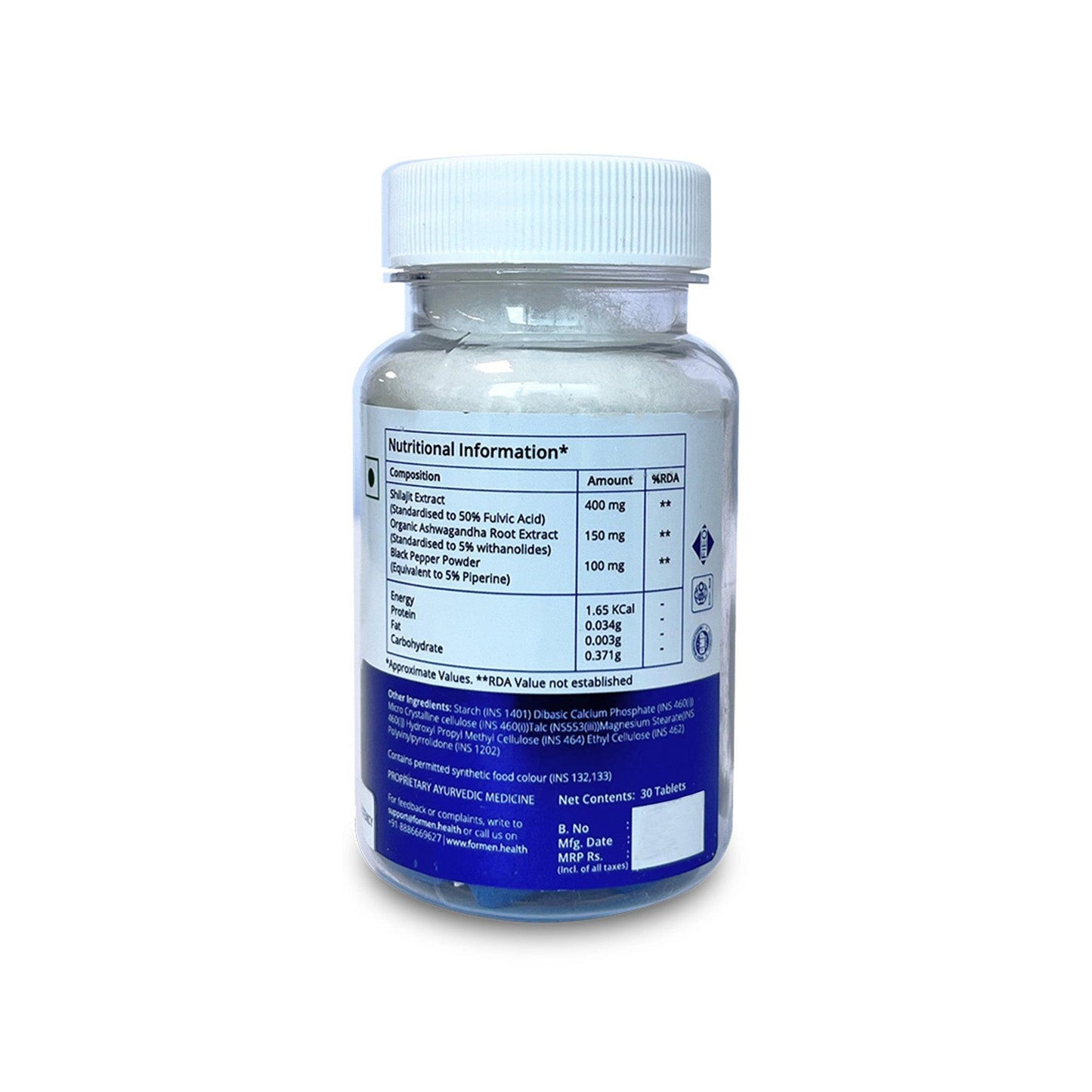 ForMen Shilajith + Ashwagandha Tablet Vitality, Strength, Endurance